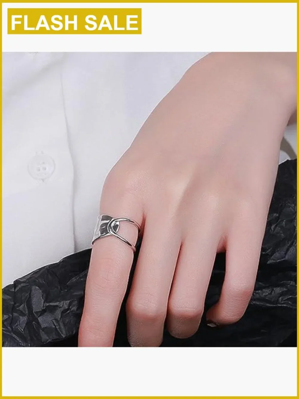 925 Sterling Silver Open Knuckle Ring Adjustable Band